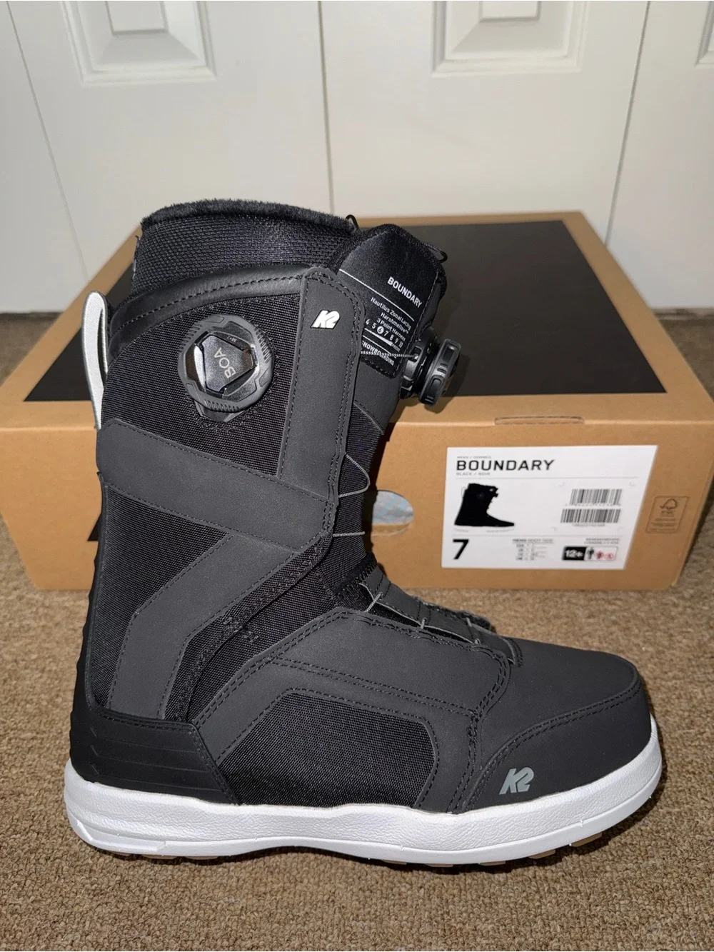 2026 K2 Boundary Men's Snowboard Boots - Size 7 - Black/Noir